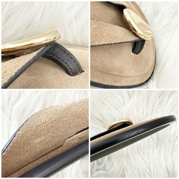 Zara split suede sandals with toe post+metal embellishment 38 - Picture 8 of 8